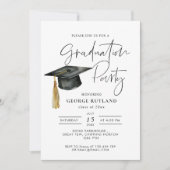 ミニマモダンリスト写真卒業パーティー 招待状 (正面)