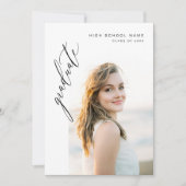 ミニマモダンリスト写真卒業パーティー 招待状 (正面)