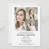 ミニマモダンリスト写真卒業パーティー 招待状 (裏面)