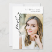 ミニマモダンリスト写真卒業パーティー 招待状 (正面)