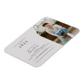 ミニマモダンリスト写真卒業招待状マグン マグネット (左側)