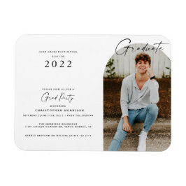 ミニマモダンリスト写真卒業招待状 マグネット