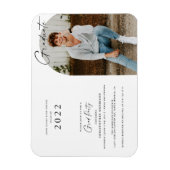 ミニマモダンリスト写真卒業招待状 マグネット (縦)