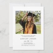 ミニマモダンリスト写真卒業招待状 招待状 (裏面)