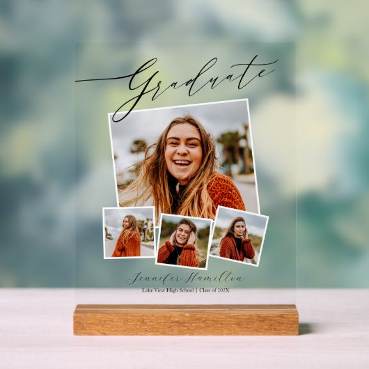 ミニマモダンリスト写真卒業 アクリルサイン (ニュートラル)