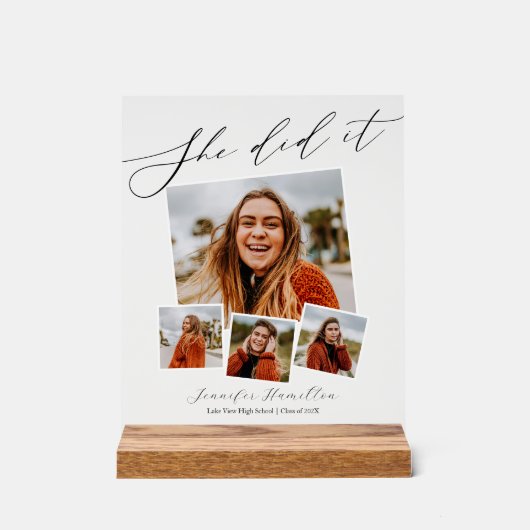 ミニマモダンリスト写真卒業 アクリルサイン (正面)