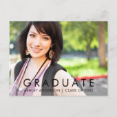 ミニマモダンリスト写真卒業 案内ポストカード (正面)