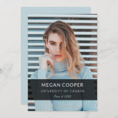 ミニマモダンリスト写真卒業 案内状 (正面/裏面)