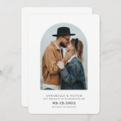 ミニマモダンリスト写真婚約 案内状 (正面/裏面)