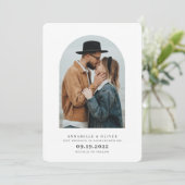 ミニマモダンリスト写真婚約 案内状 (スタンド正面)