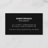 ミニマモダンリスト写真家QRコードポートフォリオ 名刺 (裏面)