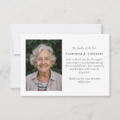 ミニマモダンリスト写真悔やみや弔慰葬儀 サンキューカード (正面)