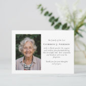 ミニマモダンリスト写真悔やみや弔慰葬儀 サンキューカード (スタンド正面)