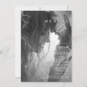 ミニマモダンリスト写真我々はまだ誓いを更新する 招待状 (正面)