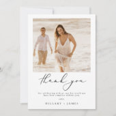 ミニマモダンリスト写真結婚のサンキューカード 招待状 (正面)