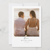 ミニマモダンリスト写真結婚のサンキューカード 招待状 (裏面)