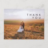 ミニマモダンリスト写真結婚の感謝ポストカード ポストカード (正面)
