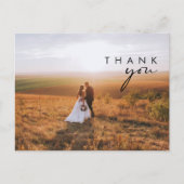 ミニマモダンリスト写真結婚の感謝ポストカード ポストカード (正面)