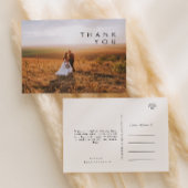 ミニマモダンリスト写真結婚の感謝ポストカード ポストカード