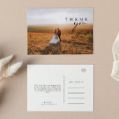 ミニマモダンリスト写真結婚の感謝ポストカード ポストカード