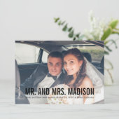 ミニマモダンリスト写真結婚の発表 サンキューカード (スタンド正面)