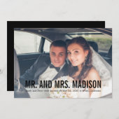 ミニマモダンリスト写真結婚の発表 サンキューカード (正面/裏面)