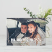 ミニマモダンリスト写真結婚の発表 サンキューカード (スタンド正面)