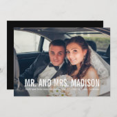 ミニマモダンリスト写真結婚の発表 サンキューカード (正面/裏面)