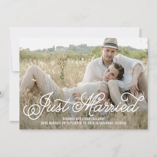 ミニマモダンリスト写真結婚の発表 サンキューカード (正面)