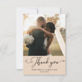 ミニマモダンリスト写真結婚の サンキューカード (正面)