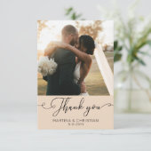ミニマモダンリスト写真結婚の サンキューカード (スタンド正面)