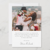 ミニマモダンリスト写真結婚の サンキューカード (正面)