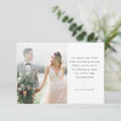 ミニマモダンリスト写真結婚の サンキューカード (スタンド正面)