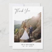 ミニマモダンリスト写真結婚の サンキューカード (正面)