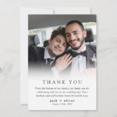 ミニマモダンリスト写真結婚の サンキューカード (正面)