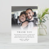 ミニマモダンリスト写真結婚の サンキューカード (スタンド正面)