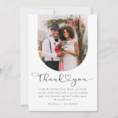 ミニマモダンリスト写真結婚の サンキューカード (正面)