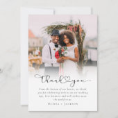 ミニマモダンリスト写真結婚の サンキューカード (正面)