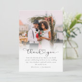 ミニマモダンリスト写真結婚の サンキューカード (スタンド正面)