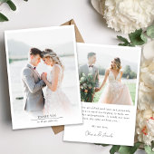 ミニマモダンリスト写真結婚の サンキューカード