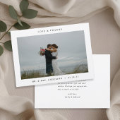 ミニマモダンリスト写真結婚の サンキューカード