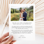 ミニマモダンリスト写真結婚の サンキューカード