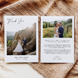 ミニマモダンリスト写真結婚の サンキューカード