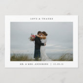 ミニマモダンリスト写真結婚の サンキューカード (正面)