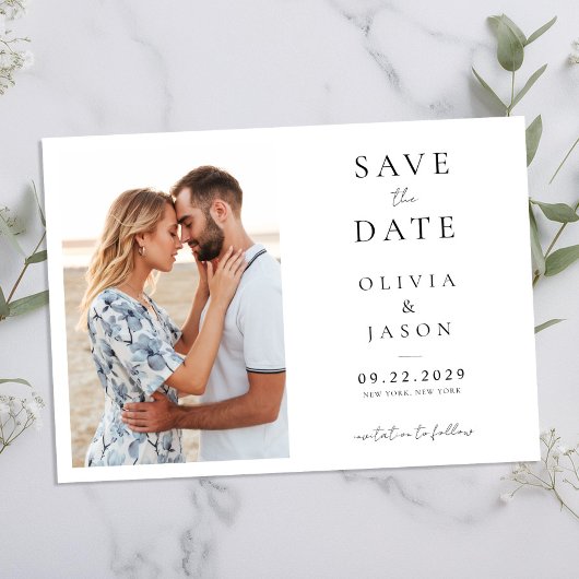 ミニマモダンリスト写真結婚の セーブザデート