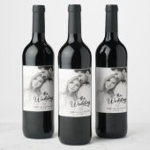 ミニマモダンリスト写真結婚の ワインラベル (ボトル)