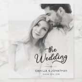 ミニマモダンリスト写真結婚の ワインラベル (シングルラベル)