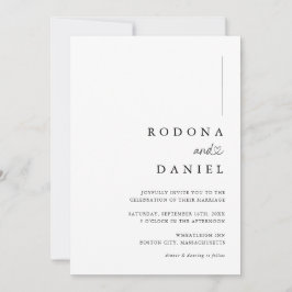 ミニマモダンリスト写真結婚の 招待状