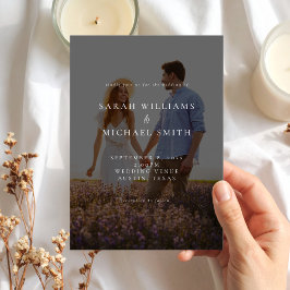 ミニマモダンリスト写真結婚の 招待状