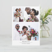 ミニマモダンリスト写真結婚コラージュ サンキューカード (スタンド正面)